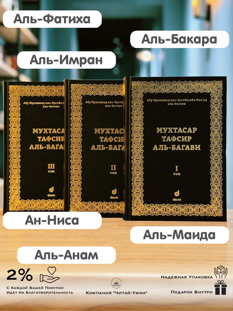Комплект из трех томов Мухтасар тафсир аль Багави. Коран. Даура
